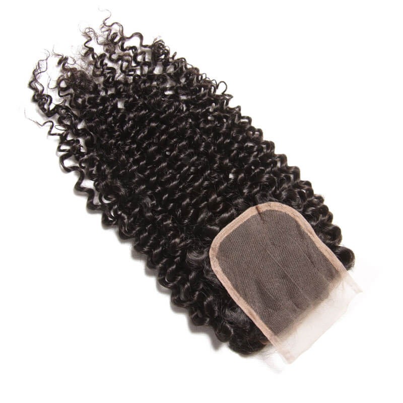 Idolra 4pcs Hair Weave Curly Hair Bundles With Lace Closure Unprocessed Human Hair
